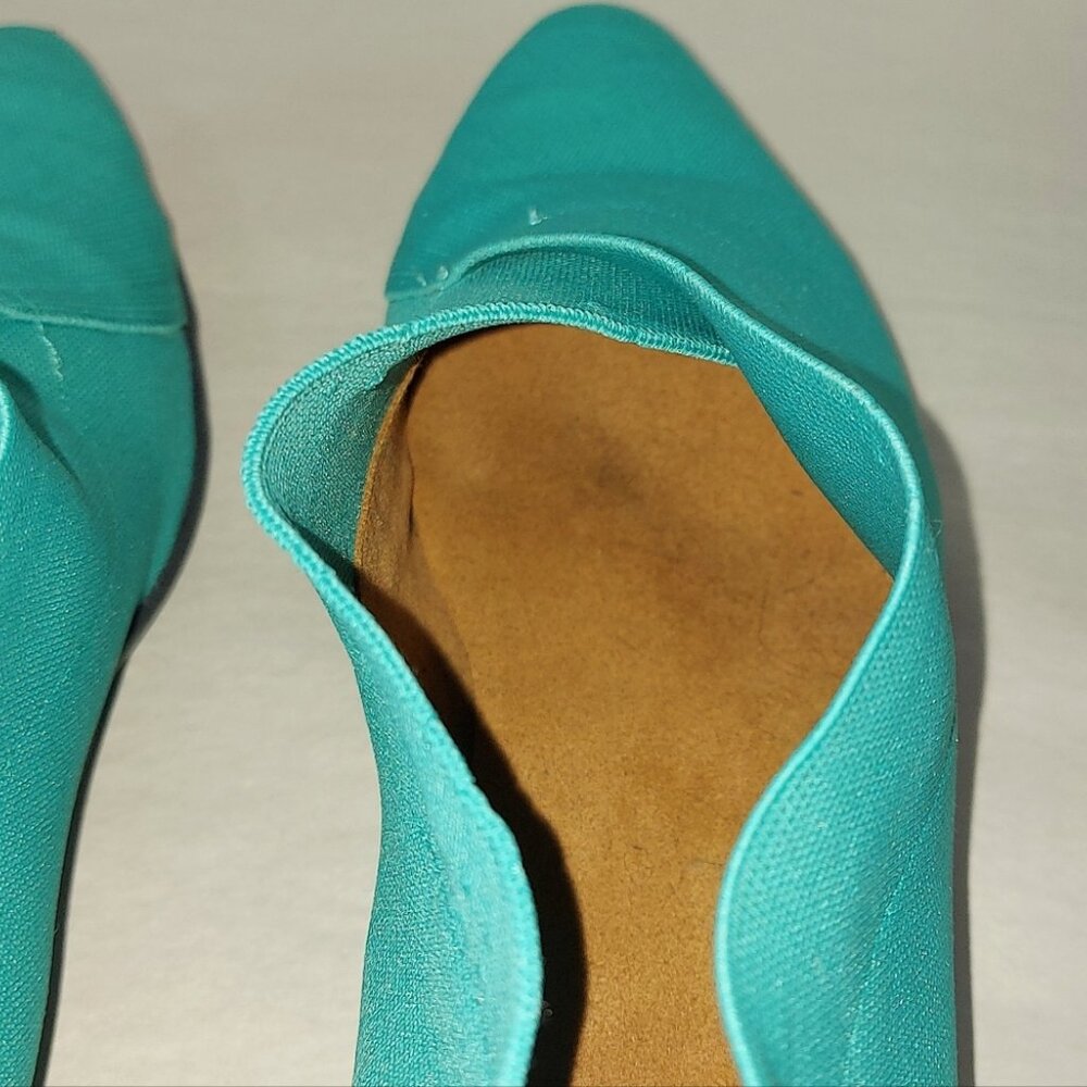 John Fluevog Women Power Up Embrace Elastic Ankle Booties Size 9 Teal Vegan - Picture 8 of 12